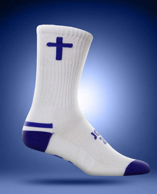 Pathos Unisex Performance Socks "John 3:16" White/Royal