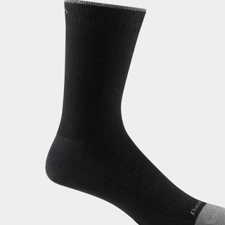 Darn Tough 6032 Men's Black Solid Crew Lightweight Lifestyle Sock