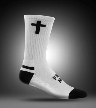 Pathos Unisex Performance Socks "Fear Not" White/Black