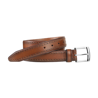 Johnston & Murphy Tan Perfed-Edge Belt