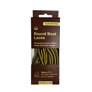 Round Boot Laces 71" Brown & Tan