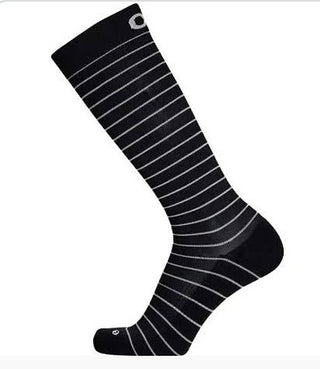 OS1st Wellness Compression Socks | Over the Calf (OS1-41343BS) Black with Stripes