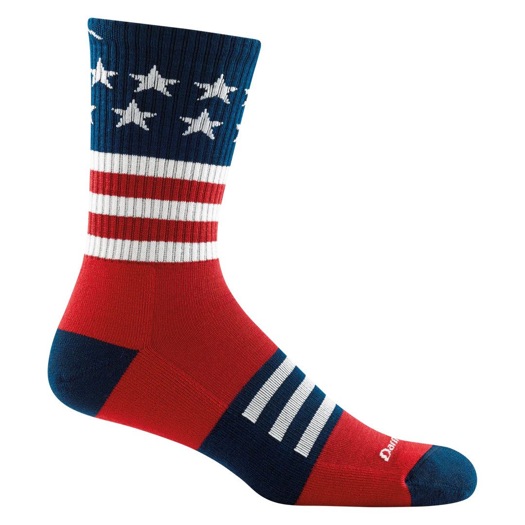 Darn Tough Style 1976 Men's Captain Stripe Micro Crew Lightweight Hiking Sock