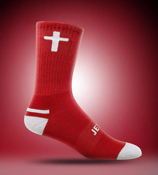 Pathos Unisex Performance Socks "Jesus" Red/White