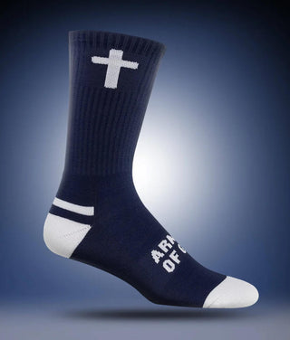 Pathos Unisex Performance Socks "Armor of God" Navy/White