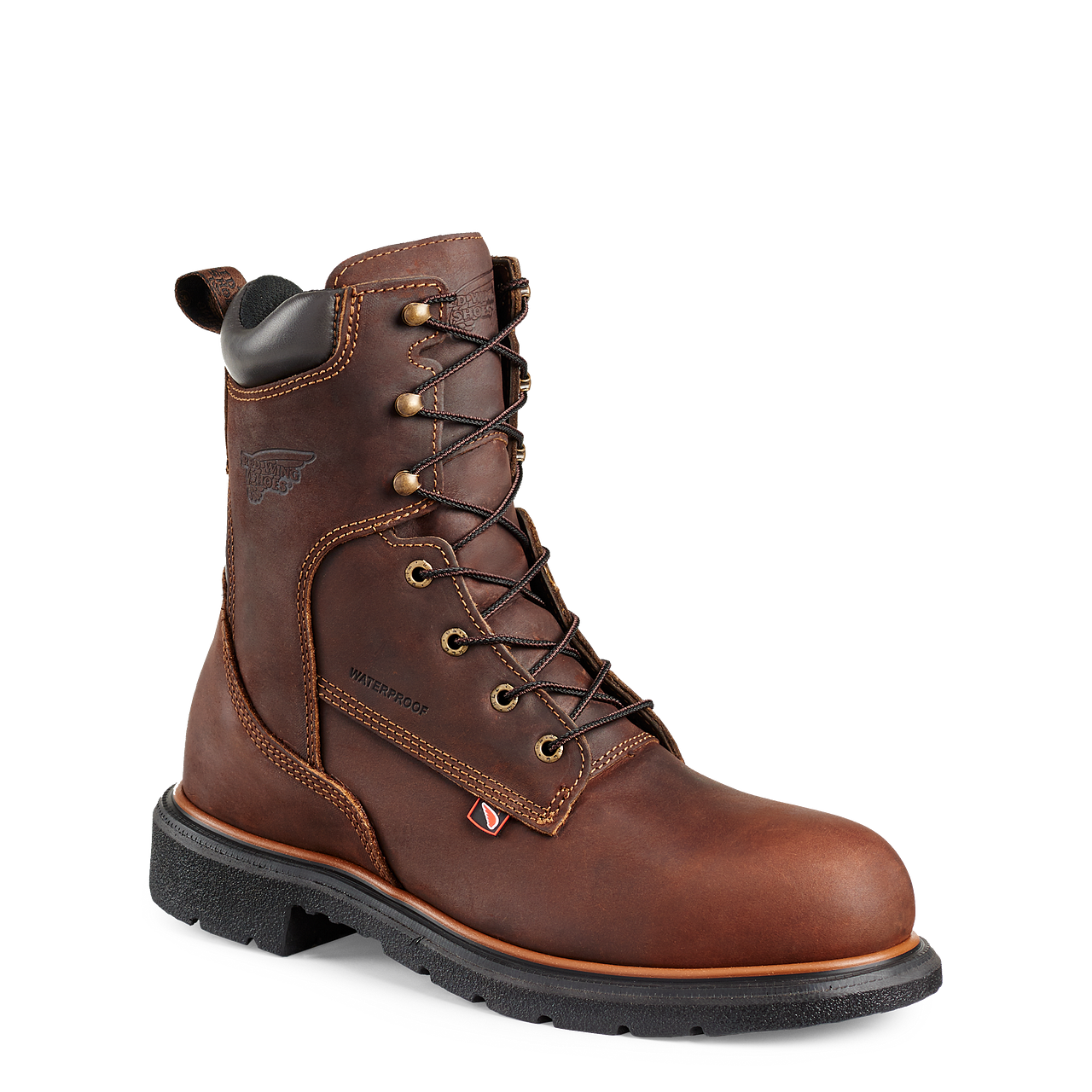 Red wing waterproof top steel toe work boots