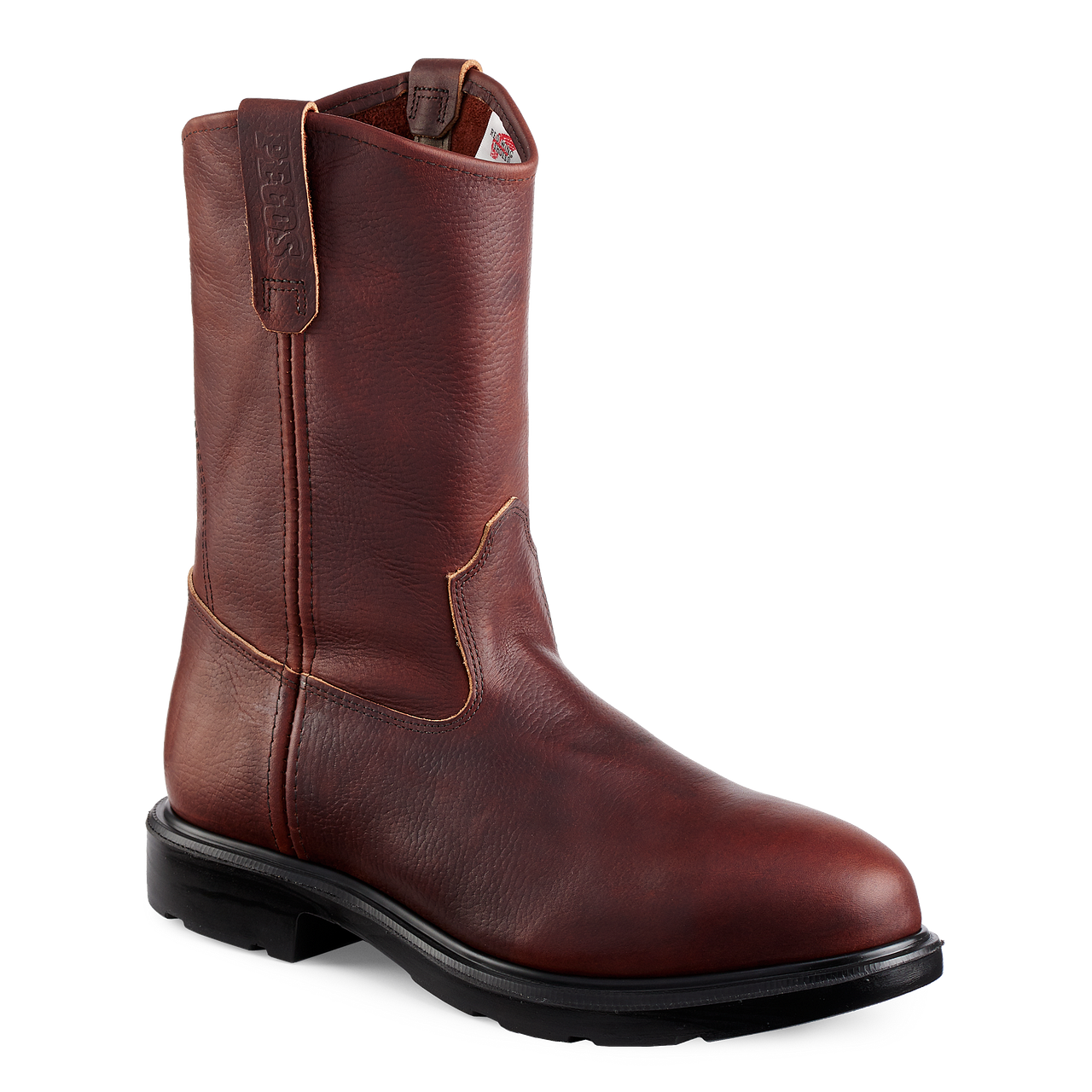 Red wing slip top on steel toe shoes